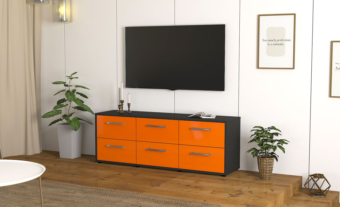 Lowboard Alva, Orange Seite (136x49x35cm) - Stil.Zeit Möbel GmbH