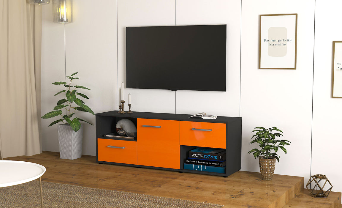 Lowboard Ambra, Orange Seite (136x49x35cm) - Stil.Zeit Möbel GmbH