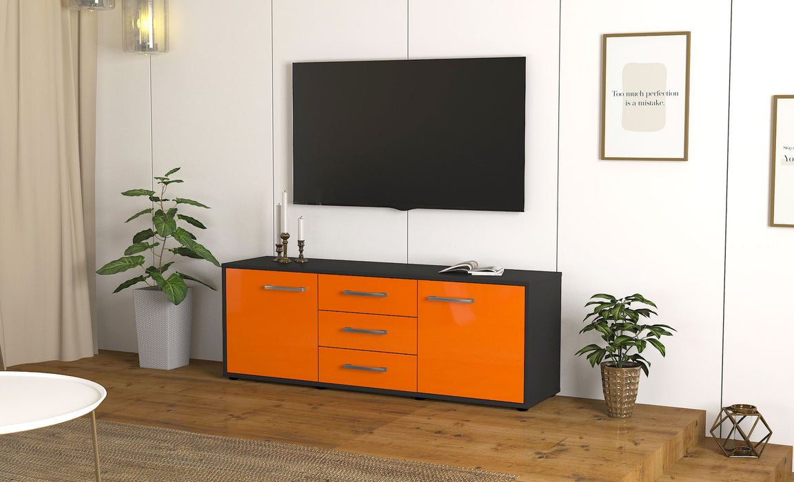 Lowboard Ameline, Orange Seite (136x49x35cm) - Stil.Zeit Möbel GmbH