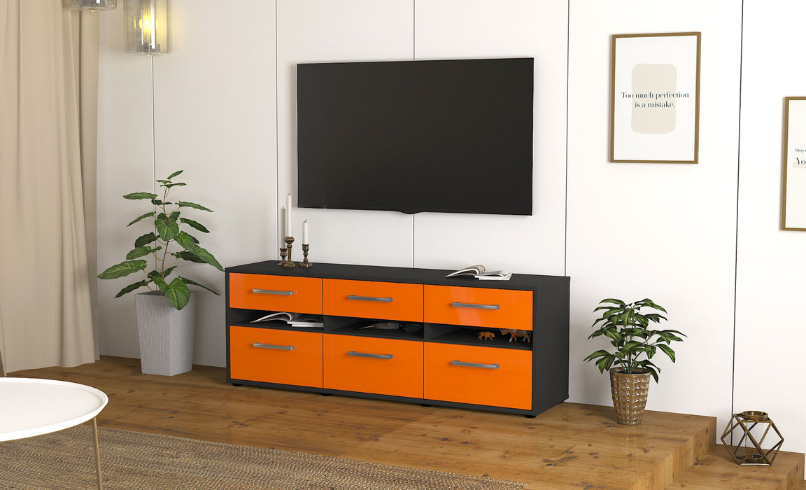 Lowboard Annalena, Orange Seite (136x49x35cm) - Stil.Zeit Möbel GmbH