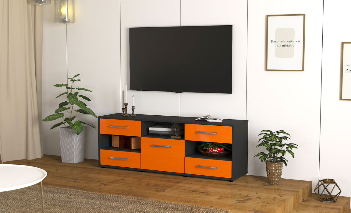 Lowboard Annina, Orange Seite (136x49x35cm) - Stil.Zeit Möbel GmbH