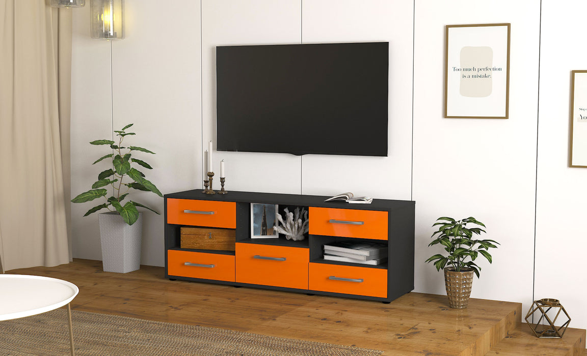 Lowboard Annunziata, Orange Seite (136x49x35cm) - Stil.Zeit Möbel GmbH