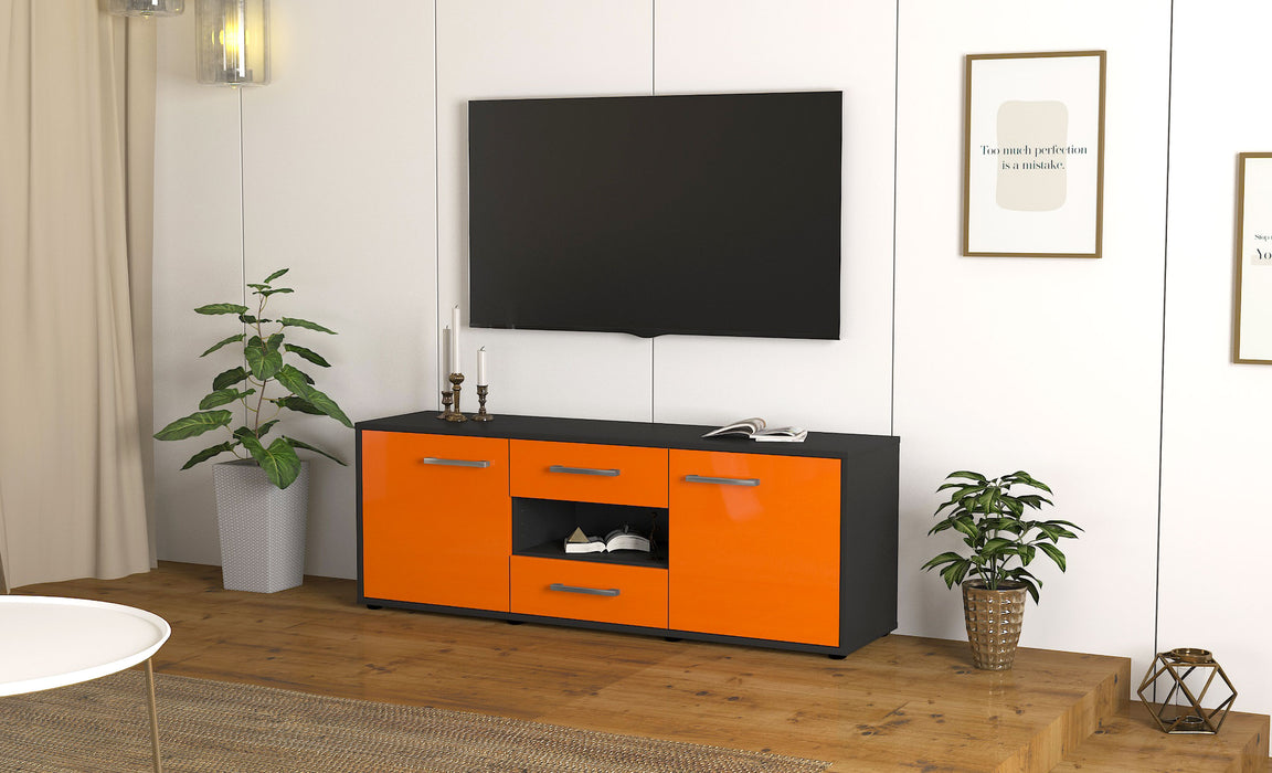 Lowboard Antonella, Orange Seite (136x49x35cm) - Stil.Zeit Möbel GmbH