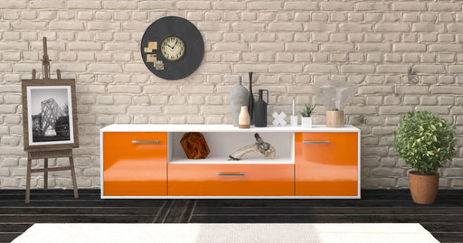 Lowboard Arbnora, Orange Front (180x49x35cm) - Stil.Zeit Möbel GmbH