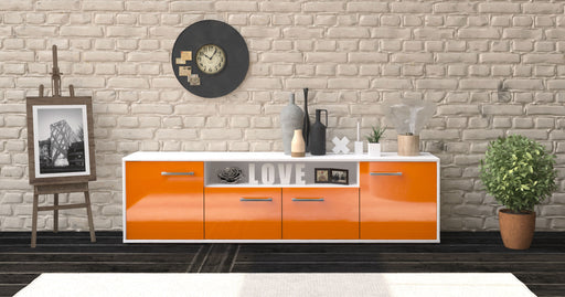 Lowboard Arianna, Orange Front (180x49x35cm) - Stil.Zeit Möbel GmbH