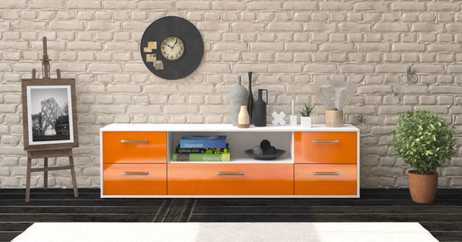 Lowboard Atlanta, Orange Front (180x49x35cm) - Stil.Zeit Möbel GmbH