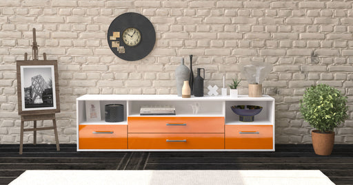 Lowboard Azula, Orange Front (180x49x35cm) - Stil.Zeit Möbel GmbH
