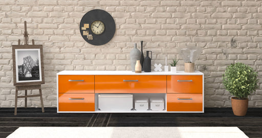 Lowboard Babetta, Orange Front (180x49x35cm) - Stil.Zeit Möbel GmbH