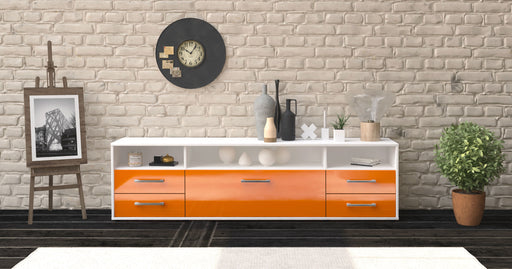 Lowboard Bella, Orange Front (180x49x35cm) - Stil.Zeit Möbel GmbH
