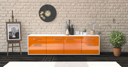 Lowboard Benedetta, Orange Front (180x49x35cm) - Stil.Zeit Möbel GmbH