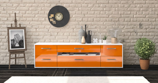 Lowboard Bjonda, Orange Front (180x49x35cm) - Stil.Zeit Möbel GmbH