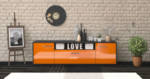 Lowboard Ariana, Orange Front (180x49x35cm) - Stil.Zeit Möbel GmbH