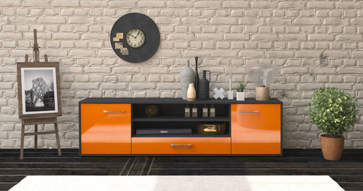 Lowboard Armida, Orange Front (180x49x35cm) - Stil.Zeit Möbel GmbH