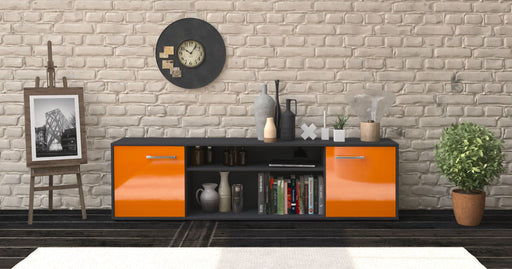Lowboard Asia, Orange Front (180x49x35cm) - Stil.Zeit Möbel GmbH