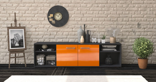 Lowboard Asimo, Orange Front (180x49x35cm) - Stil.Zeit Möbel GmbH