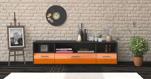 Lowboard Aurelia, Orange Front (180x49x35cm) - Stil.Zeit Möbel GmbH