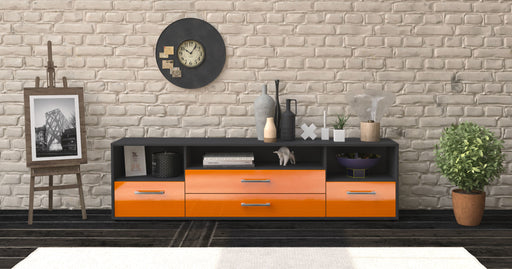 Lowboard Azula, Orange Front (180x49x35cm) - Stil.Zeit Möbel GmbH