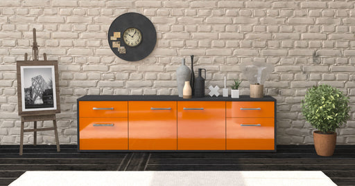 Lowboard Benedetta, Orange Front (180x49x35cm) - Stil.Zeit Möbel GmbH