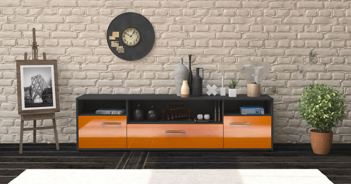 Lowboard Bionda, Orange Front (180x49x35cm) - Stil.Zeit Möbel GmbH