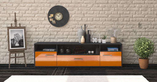 Lowboard Bionda, Orange Front (180x49x35cm) - Stil.Zeit Möbel GmbH