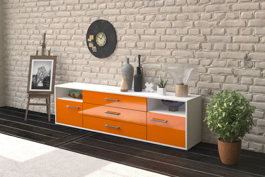 Lowboard Bettina, Orange Seite (180x49x35cm) - Stil.Zeit Möbel GmbH