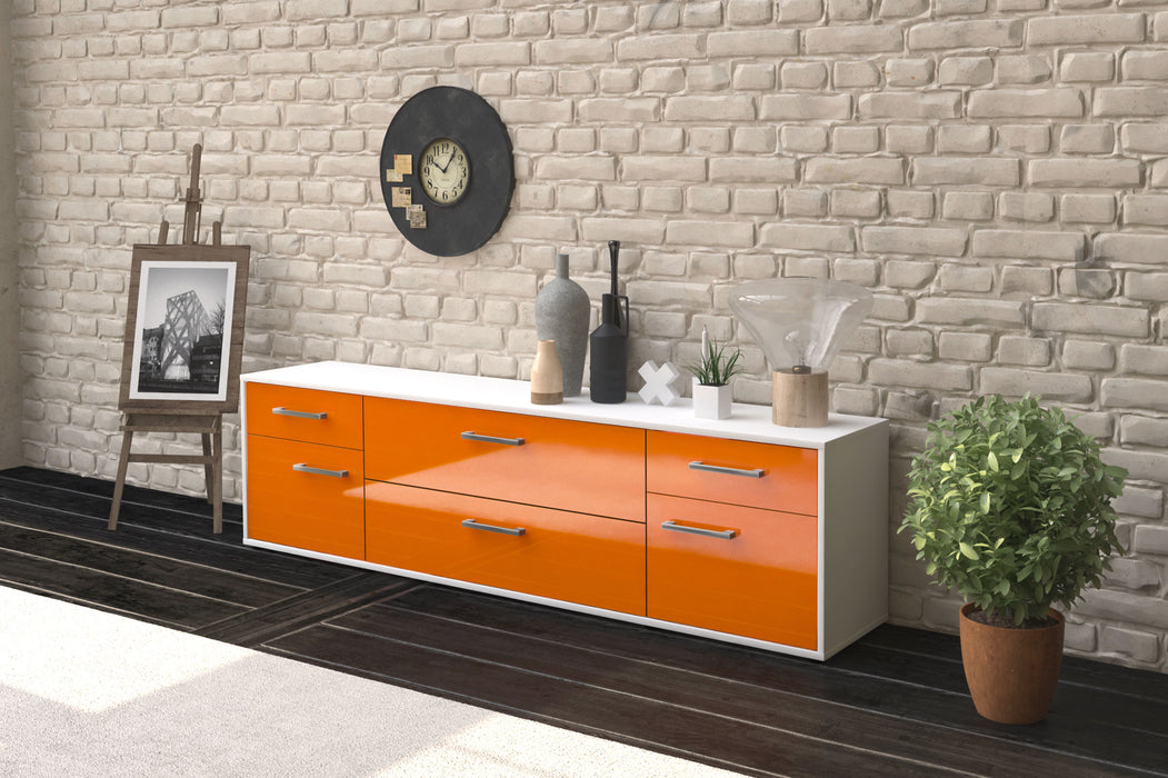 Lowboard Bibiane, Orange Seite (180x49x35cm) - Stil.Zeit Möbel GmbH