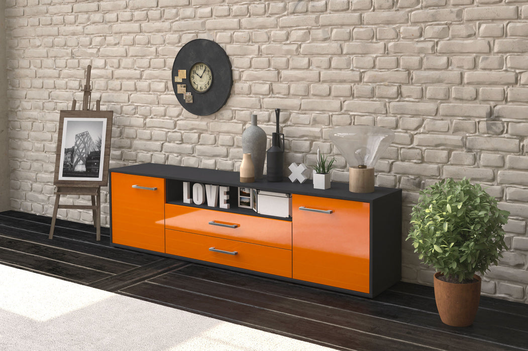 Lowboard Armanda, Orange Seite (180x49x35cm) - Stil.Zeit Möbel GmbH
