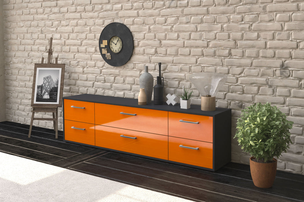 Lowboard Assunta, Orange Seite (180x49x35cm) - Stil.Zeit Möbel GmbH