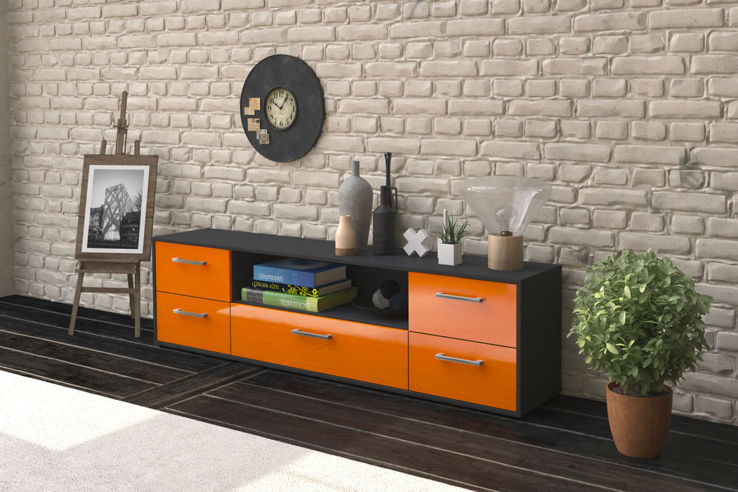 Lowboard Atlanta, Orange Seite (180x49x35cm) - Stil.Zeit Möbel GmbH