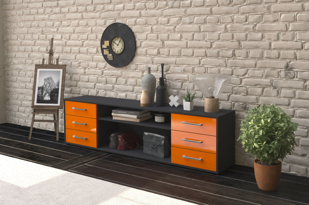 Lowboard Belinda, Orange Seite (180x49x35cm) - Stil.Zeit Möbel GmbH