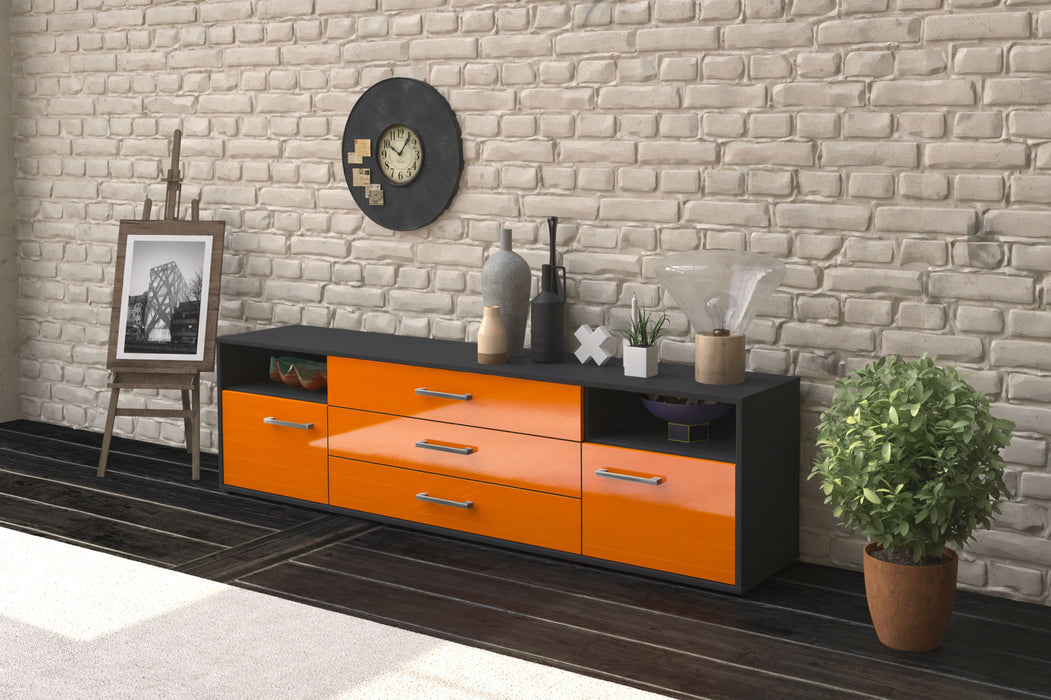 Lowboard Bettina, Orange Seite (180x49x35cm) - Stil.Zeit Möbel GmbH