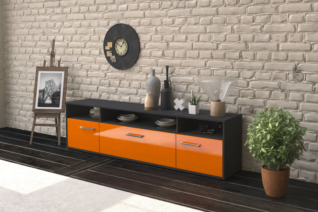 Lowboard BIANCA, Orange Seite (180x49x35cm) - Stil.Zeit Möbel GmbH