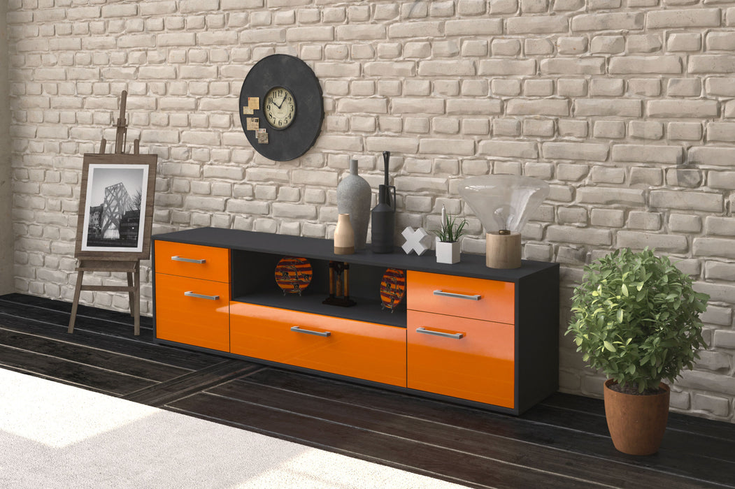 Lowboard Biggi, Orange Seite (180x49x35cm) - Stil.Zeit Möbel GmbH