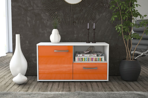 Lowboard stehend mit Griffen Adriana, Orange Front ( 92x49x35cm) - Stil.Zeit Möbel GmbH
