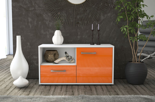 Lowboard stehend mit Griffen Adrina, Orange Front ( 92x49x35cm) - Stil.Zeit Möbel GmbH