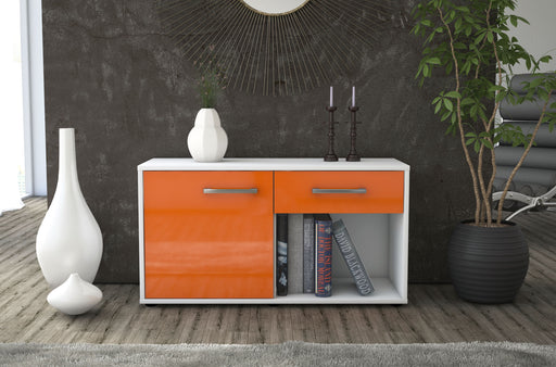 Lowboard stehend mit Griffen Alberina, Orange Front ( 92x49x35cm) - Stil.Zeit Möbel GmbH
