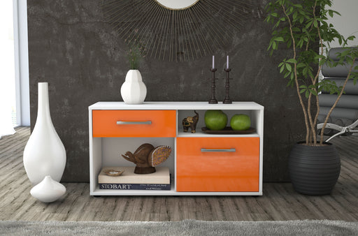 Lowboard stehend mit Griffen Albina, Orange Front ( 92x49x35cm) - Stil.Zeit Möbel GmbH