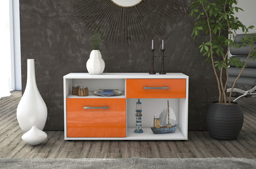 Lowboard stehend mit Griffen Alecia, Orange Front ( 92x49x35cm) - Stil.Zeit Möbel GmbH