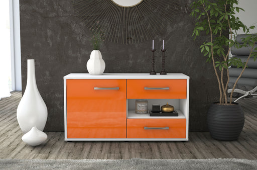 Lowboard stehend mit Griffen Aleyna, Orange Front ( 92x49x35cm) - Stil.Zeit Möbel GmbH