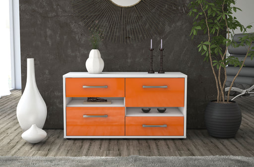 Lowboard stehend mit Griffen Alina, Orange Front ( 92x49x35cm) - Stil.Zeit Möbel GmbH