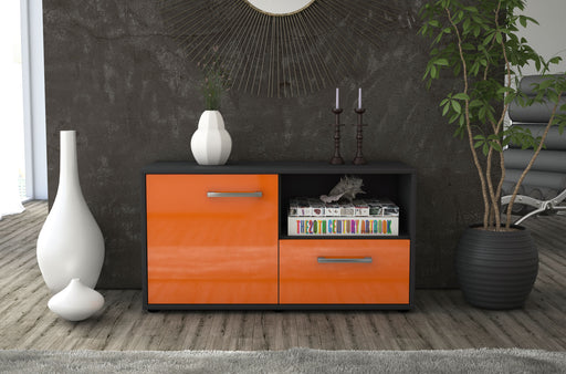 Lowboard stehend mit Griffen Adriana, Orange Front ( 92x49x35cm) - Stil.Zeit Möbel GmbH