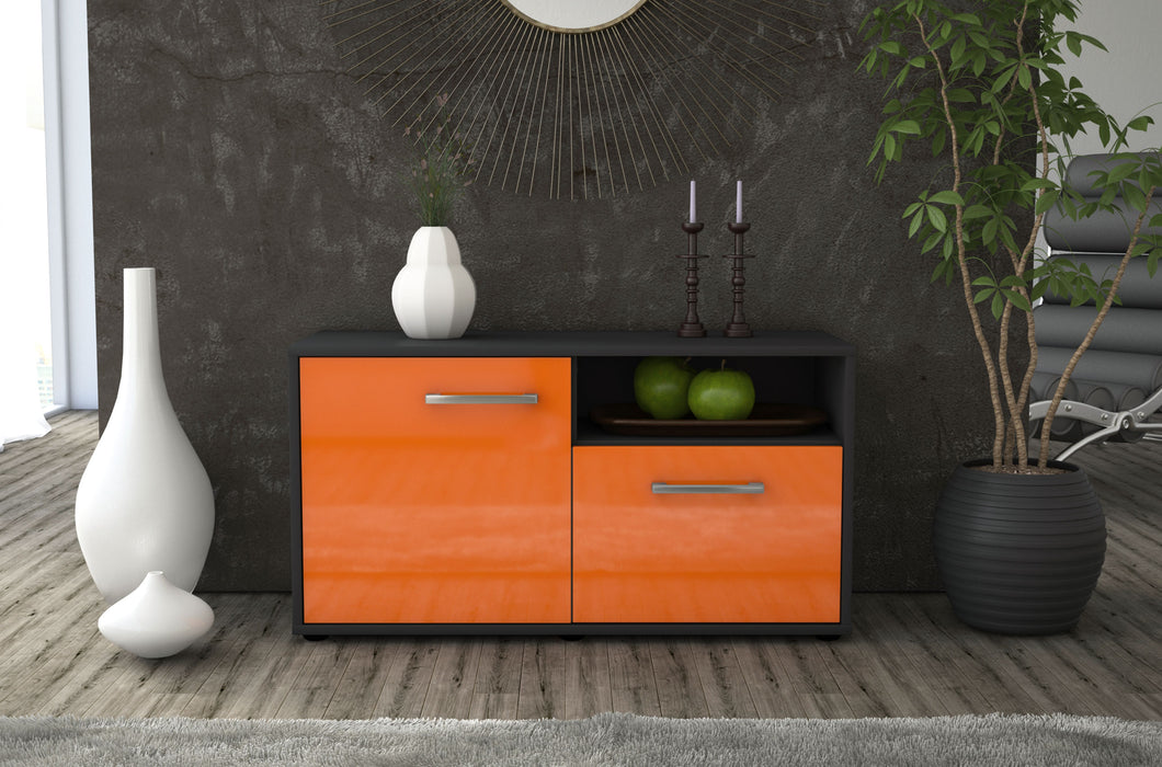 Lowboard stehend mit Griffen Ajda, Orange Front ( 92x49x35cm) - Stil.Zeit Möbel GmbH