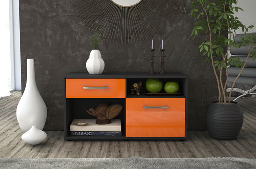 Lowboard stehend mit Griffen Albina, Orange Front ( 92x49x35cm) - Stil.Zeit Möbel GmbH