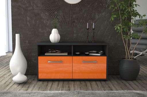 Lowboard stehend mit Griffen Alegra, Orange Front ( 92x49x35cm) - Stil.Zeit Möbel GmbH
