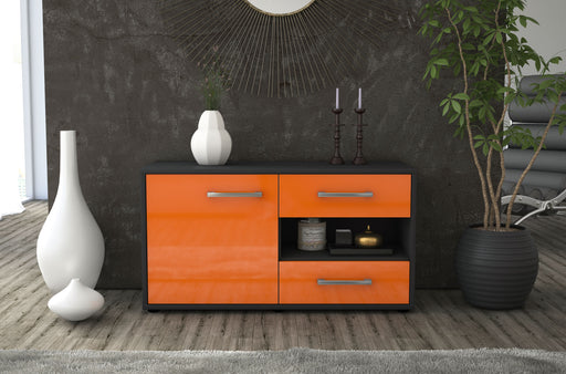 Lowboard stehend mit Griffen Aleyna, Orange Front ( 92x49x35cm) - Stil.Zeit Möbel GmbH