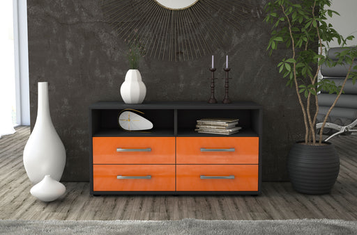 Lowboard stehend mit Griffen Alia, Orange Front ( 92x49x35cm) - Stil.Zeit Möbel GmbH