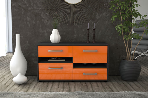 Lowboard stehend mit Griffen Alina, Orange Front ( 92x49x35cm) - Stil.Zeit Möbel GmbH