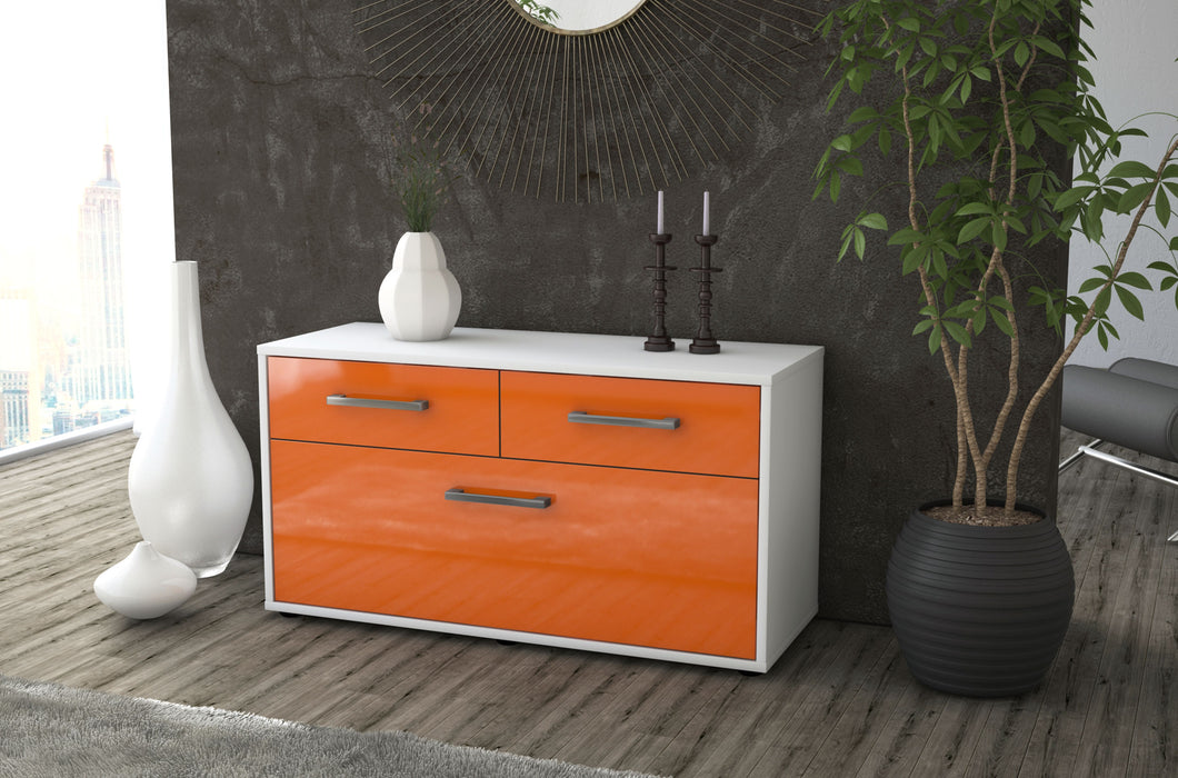 Lowboard stehend mit Griffen Agnese, Orange Seite ( 92x49x35cm) - Stil.Zeit Möbel GmbH