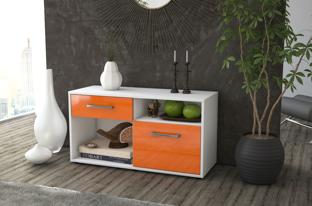 Lowboard stehend mit Griffen Albina, Orange Seite ( 92x49x35cm) - Stil.Zeit Möbel GmbH