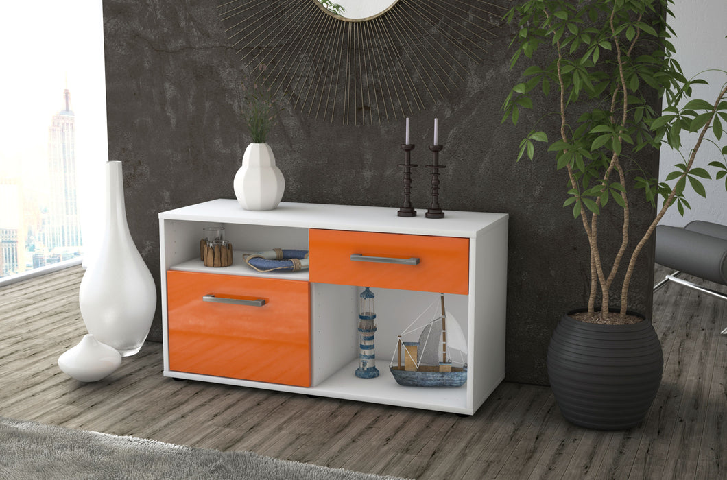 Lowboard stehend mit Griffen Alecia, Orange Seite ( 92x49x35cm) - Stil.Zeit Möbel GmbH